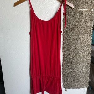 Red flowy dress